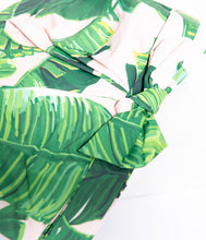 Load image into Gallery viewer, Vintage Style White & Green Palm Print Shower Cap