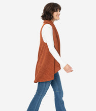Load image into Gallery viewer, 1970s Style Rust Orange Knit Sleeveless Open Sweater Vest