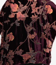 Load image into Gallery viewer, Burgundy Floral Devore Velvet Kimono