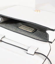 Load image into Gallery viewer, White Leatherette Wood Handle Crossbody Purse
