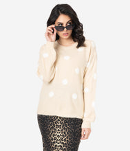 Load image into Gallery viewer, Beige & Ivory Polka Dot Sweater