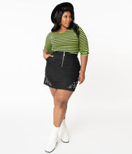 Load image into Gallery viewer, Hell Bunny Plus Size Black Cullen Graveyard Mini Skirt