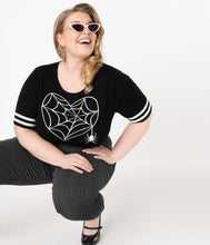 Load image into Gallery viewer, Hell Bunny Plus Size Black Charlotte Spiderweb Sweater