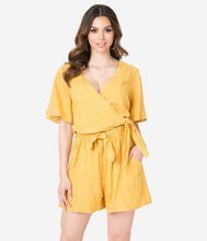 Load image into Gallery viewer, Mustard Embroidered Wrap Blouse