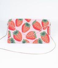 Load image into Gallery viewer, Pink & Red Strawberry Beaded Envelope Clutch