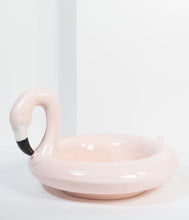 Load image into Gallery viewer, Light Pink Flamingo Pool Float Ceramic Serving Bowl