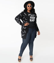 Load image into Gallery viewer, Plus Size Black & Grey Bats Open Long Cardigan