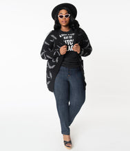 Load image into Gallery viewer, Plus Size Black & Grey Bats Open Long Cardigan