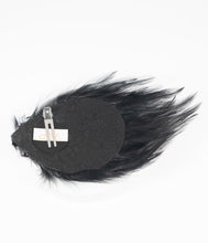 Load image into Gallery viewer, Black Feather & Teal Gemstone Bat Hair Clip