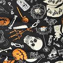 Load image into Gallery viewer, Plus Size Retro Black Halloween Print Evita Swing Dress