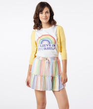 Load image into Gallery viewer, Rainbow Striped Mini Flare Skirt