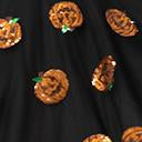 Load image into Gallery viewer, Black Mesh & Orange Sequin Pumpkins Vanity Swing Dress