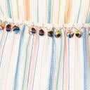Load image into Gallery viewer, Plus Size Cream & Multicolor Stripe Pom Pom Fit & Flare Dress