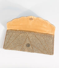 Load image into Gallery viewer, Gold & Silver Beaded Envelope Clutch