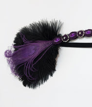 Load image into Gallery viewer, Unique Vintage Purple Beaded Peacock Feather Flapper Headband