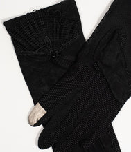 Load image into Gallery viewer, Unique Vintage Black Deco Floral Mesh Wrist Gloves