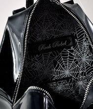 Load image into Gallery viewer, Black Vinyl Monster Collage Coffin Backpack