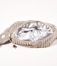 Load image into Gallery viewer, Retro Style Taupe Silver Beaded Satchel Bag