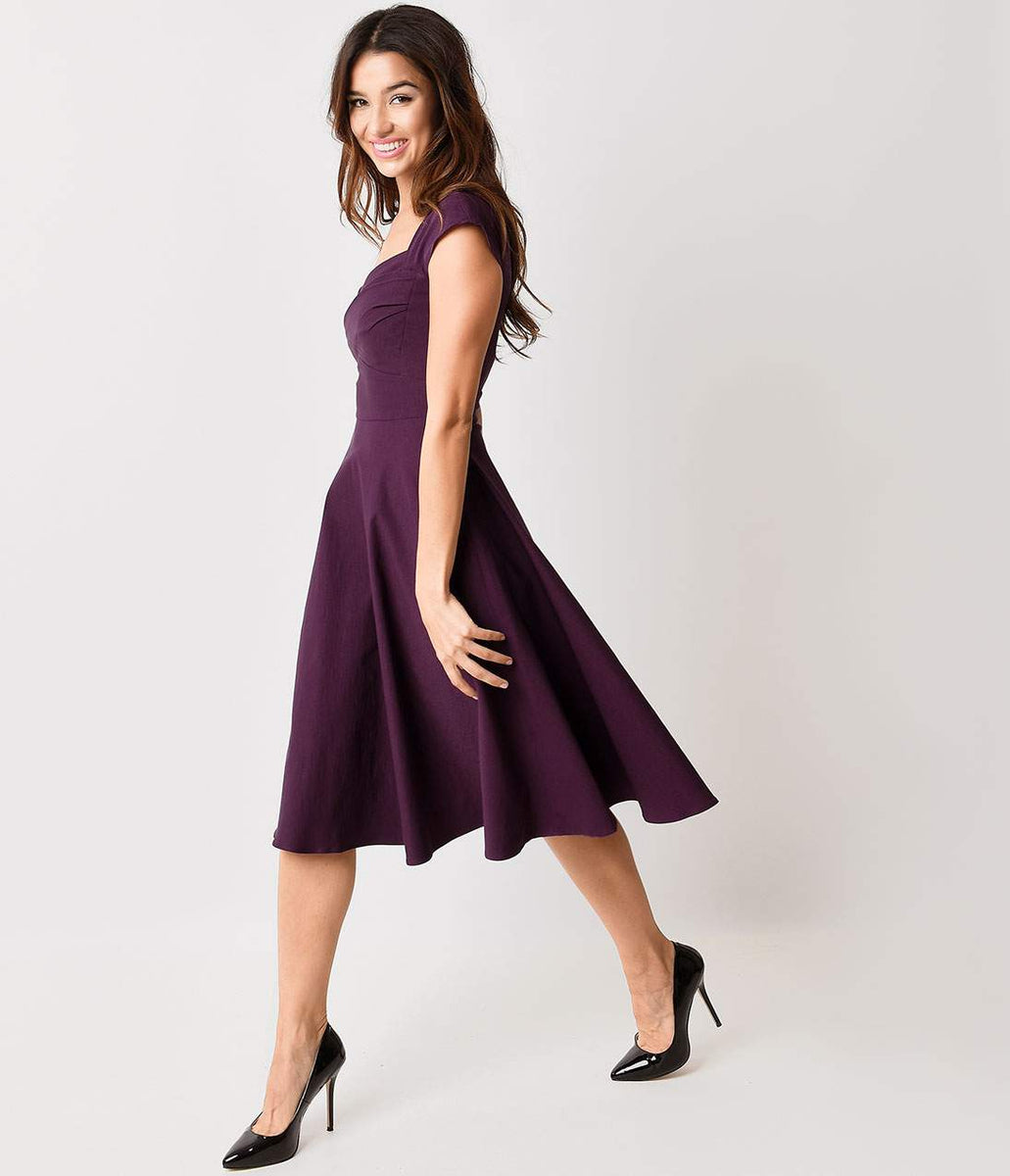 eggplant cocktail dress