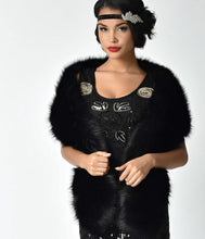 Load image into Gallery viewer, Unique Vintage Black Faux Fur Stole