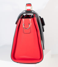 Load image into Gallery viewer, Red &amp; Black Bow Leatherette Purse
