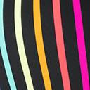 Load image into Gallery viewer, Plus Size Neon Rainbow Stripe Swim Bottom
