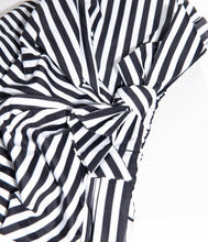 Load image into Gallery viewer, Vintage Style Black &amp; White Stripe Print Shower Cap
