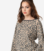 Load image into Gallery viewer, Leopard Print Long Sleeve Lounge Shirt
