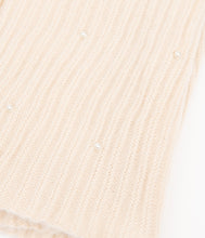 Load image into Gallery viewer, Vintage Style Beige Knit Pearl Circle Scarf

