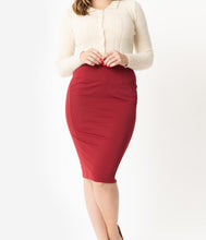 Load image into Gallery viewer, Red High Waist Wiggle Skirt
