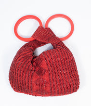 Load image into Gallery viewer, Deco Style Red Beaded Satchel Bag
