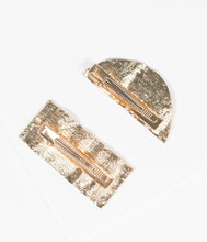 Load image into Gallery viewer, Hammered Gold Fame Hair Clip Set
