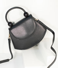 Load image into Gallery viewer, Vintage Style Black Leatherette Crescent Purse
