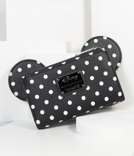 Load image into Gallery viewer, Loungefly Black Polka Dot Leatherette Minnie Mouse Wallet
