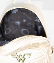 Load image into Gallery viewer, Loungefly Metallic Leatherette Wonder Woman Mini Backpack
