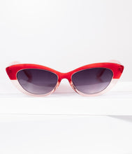 Load image into Gallery viewer, Vintage Style Red &amp; Crystal Cat Eye Tasty Sunglasses

