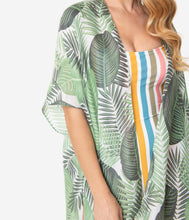 Load image into Gallery viewer, Green Palm Leaf Print Swim Coverup
