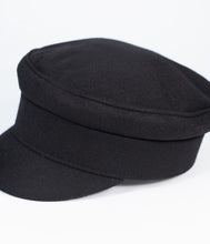 Load image into Gallery viewer, Black Wool Cabbie Cap
