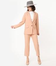 Load image into Gallery viewer, Peach High Waist Belted Ankle Length Trousers
