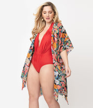 Load image into Gallery viewer, Multicolor Floral Print Swim Coverup
