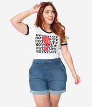 Load image into Gallery viewer, Hell Bunny Plus Size Medium Blue Denim High Waist Nash Short
