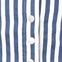 Load image into Gallery viewer, White &amp; Navy Striped Button Front Mini Skirt
