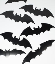 Load image into Gallery viewer, Black Bat Silhouette Paper Cutouts Set

