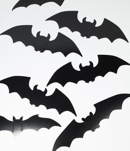 Black Bat Silhouette Paper Cutouts Set