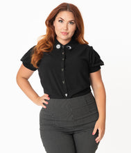 Load image into Gallery viewer, Hell Bunny Plus Size Black Samara Blouse
