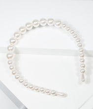 Load image into Gallery viewer, Retro Style Ivory Pearl Headband

