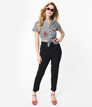 Load image into Gallery viewer, Retro Style Black Linen Pants
