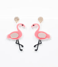 Load image into Gallery viewer, Pink Flamingos Drop Earrings
