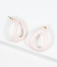 Load image into Gallery viewer, Retro Style Light Beige Curved Teardrop Post Earrings
