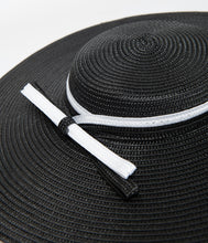 Load image into Gallery viewer, Unique Vintage Black &amp; White Ribbon Disc Hat Headband
